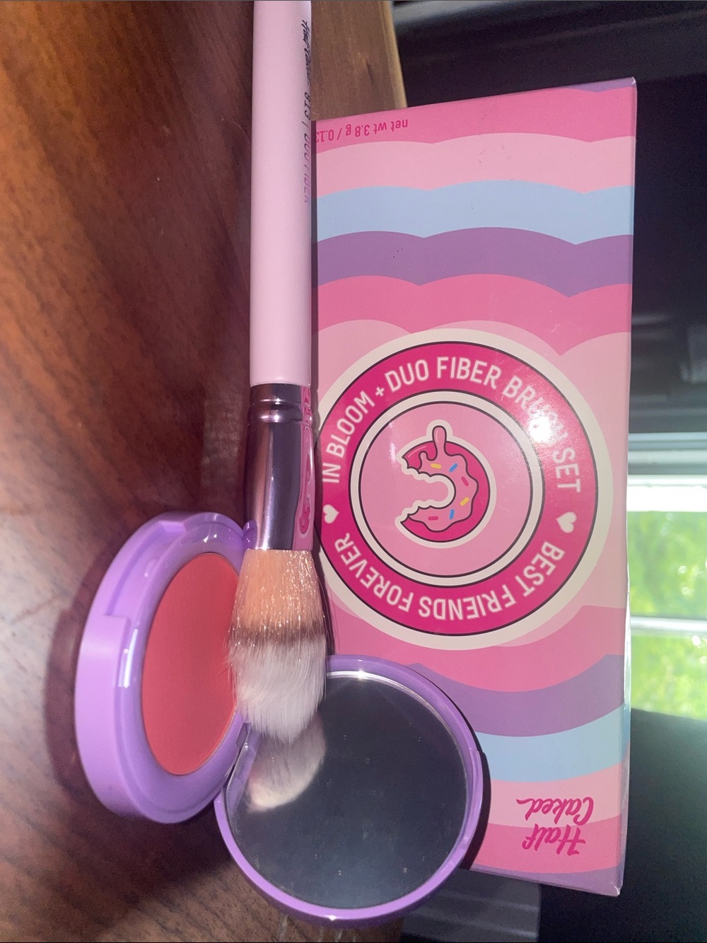 Lavender Compact Blush with Duo Fiber Brush - Pink Cheek Tint